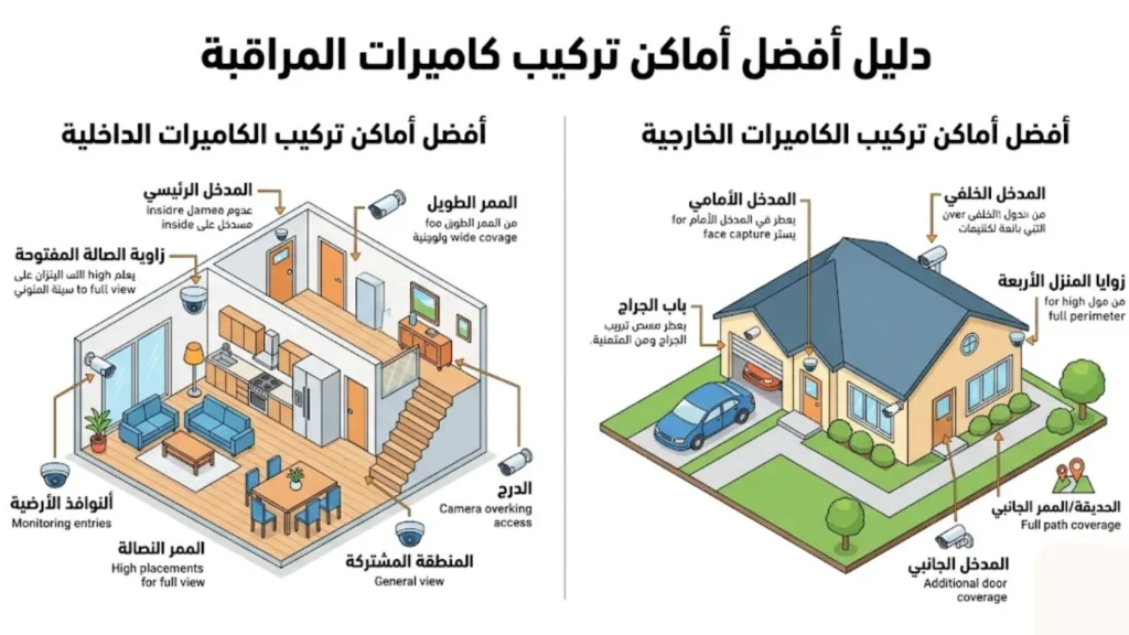 أفضل أماكن تركيب الكاميرات بالمنزل 
