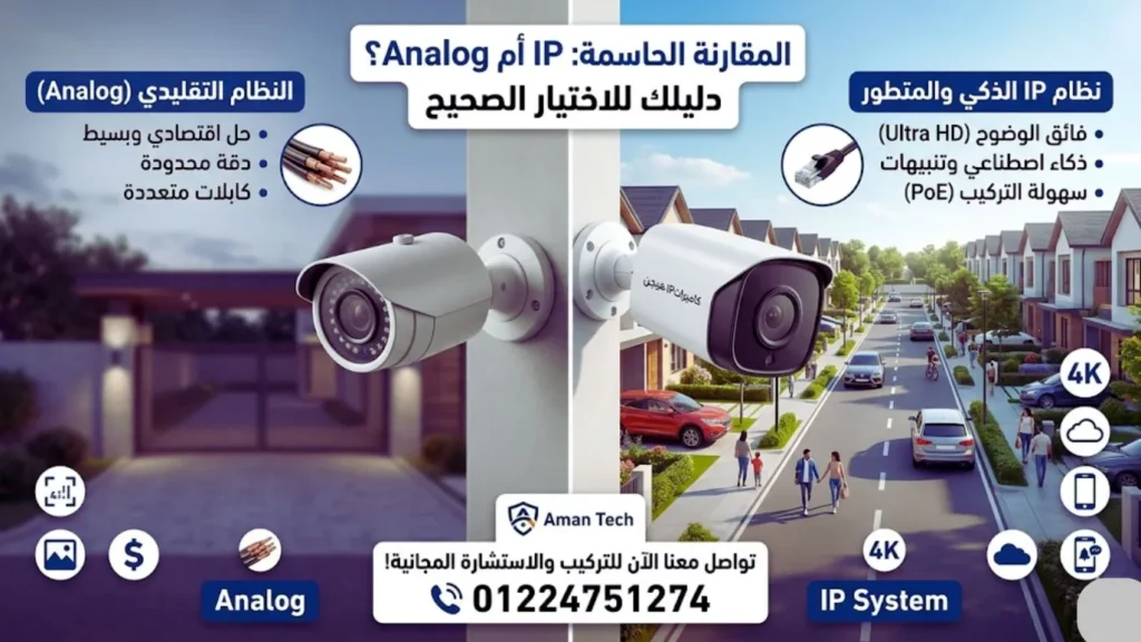 هل تحتاج كاميرات IP أم نظام تقليدي؟ 01224751274