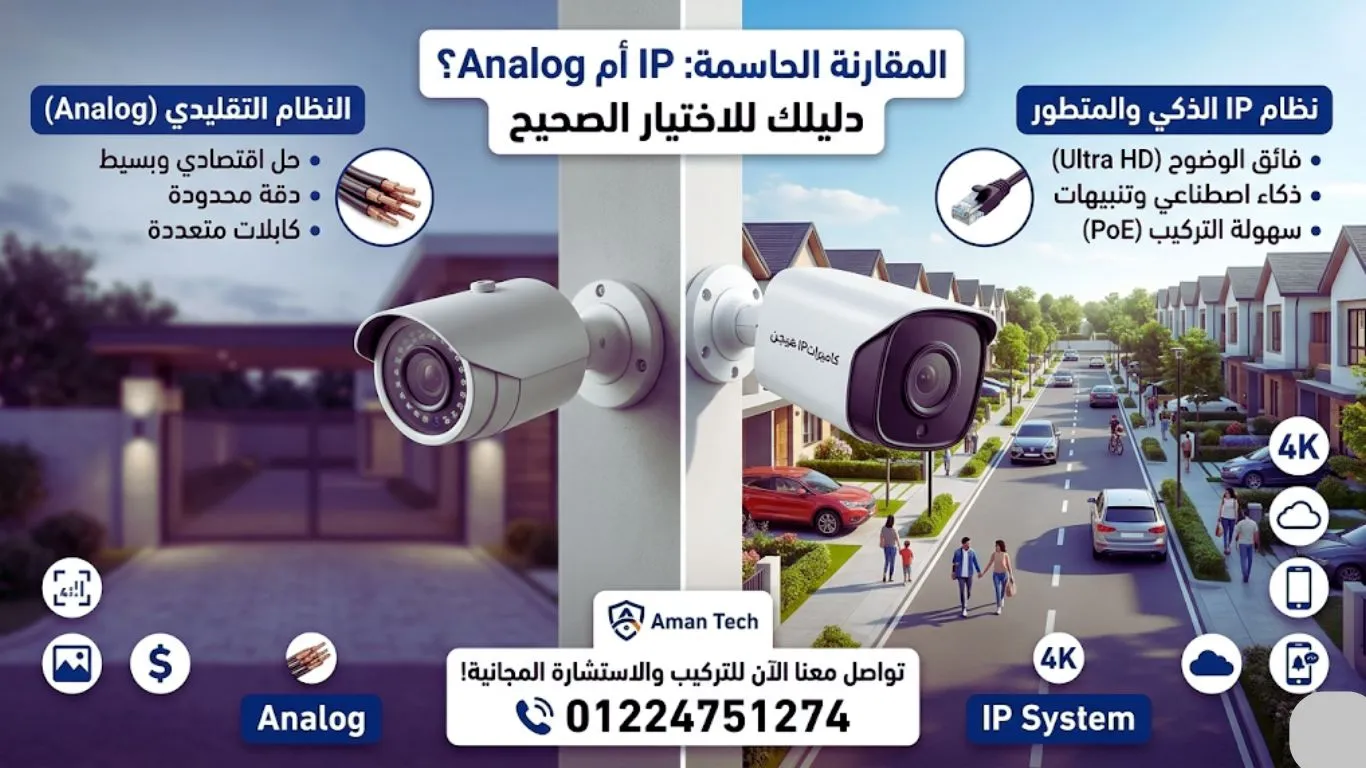 هل تحتاج كاميرات IP أم نظام تقليدي؟ 01224751274