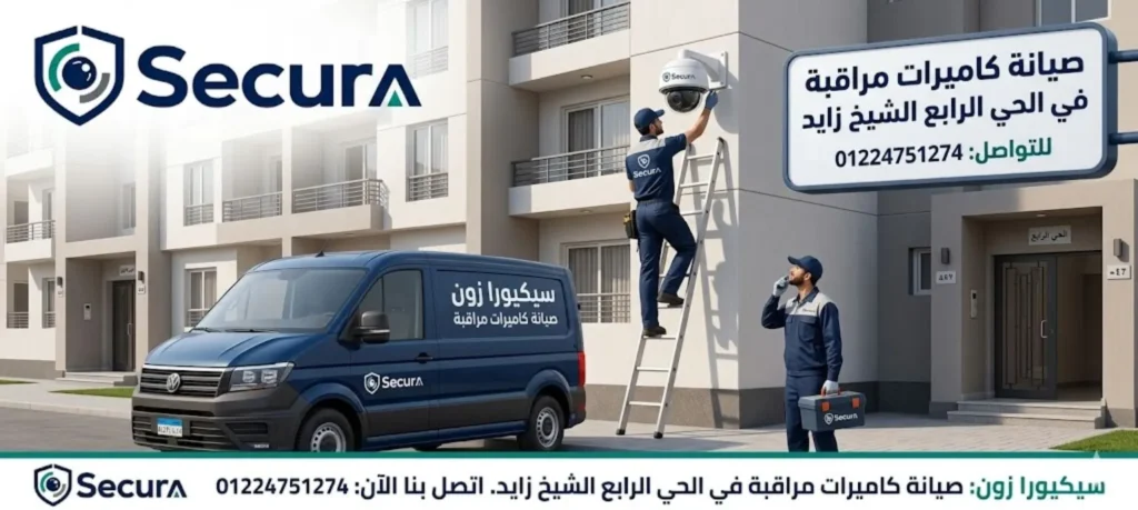 صيانة كاميرات مراقبة في الحي الرابع الشيخ زايد 01224751274