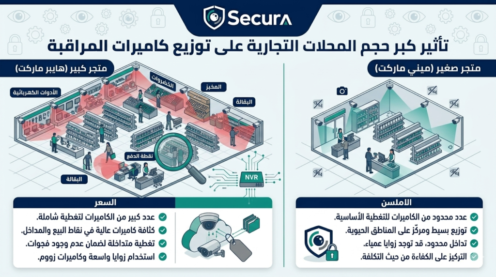 هل يختلف السعر حسب مساحة المحل - أسعار كاميرات المراقبة للمحلات التجارية