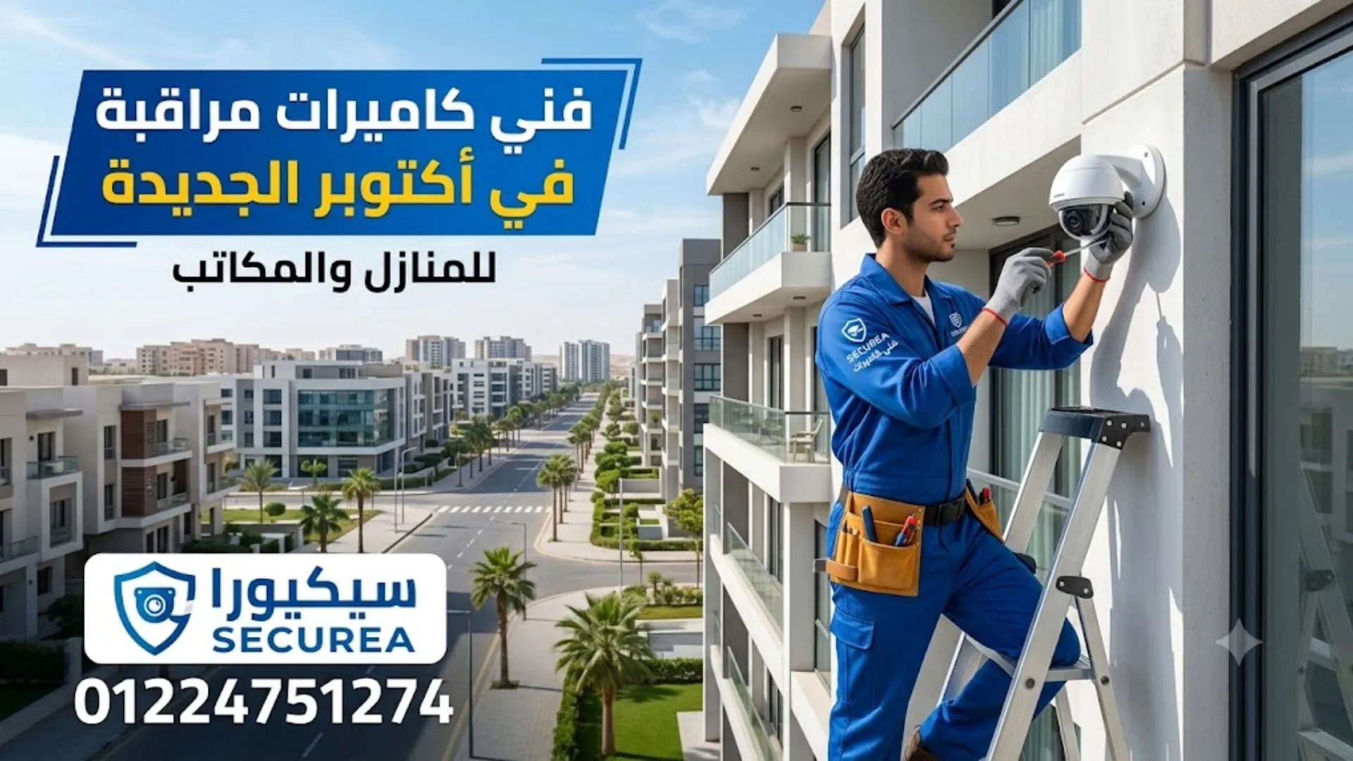 فني كاميرات مراقبة في أكتوبر الجديدة للمنازل والمكاتب سيكيورا 01224751274